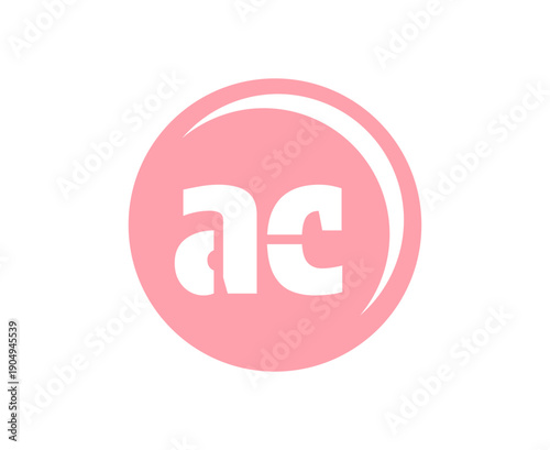 AC sport emblem or team logotype. Ball logo with a combination of Initial letter A and C for balls shop, sports company, training, club badge.