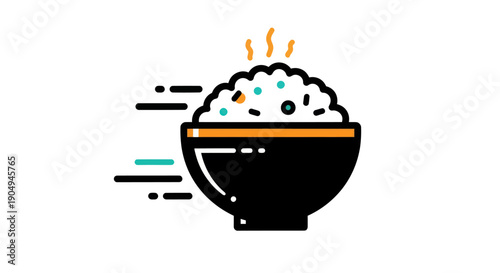 Bowl of rice vector illustration