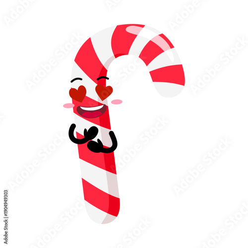 Cute Hand Drawn Crazy In Love Candy Cane
