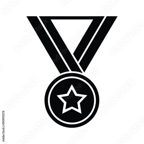 Silver star award with gold medal