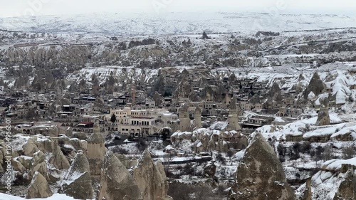 Hot Air Balloons Over Cappadocia Rock Formations at Sunrise in Turkey