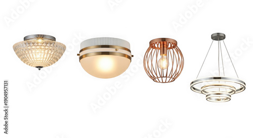 Wallpaper Mural Four different types of vases and pots arranged in a row isolated on transparent background Torontodigital.ca