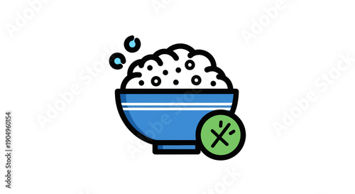 Cartoon bowl of rice icon