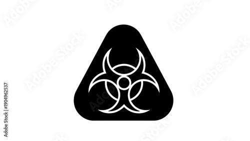 Vector illustration of biohazard symbol icon black silhouette on a transparent background