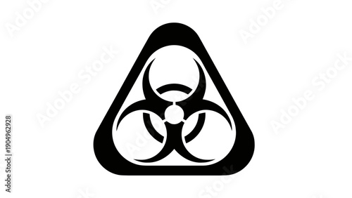 Vector illustration of biohazard symbol icon in black outline