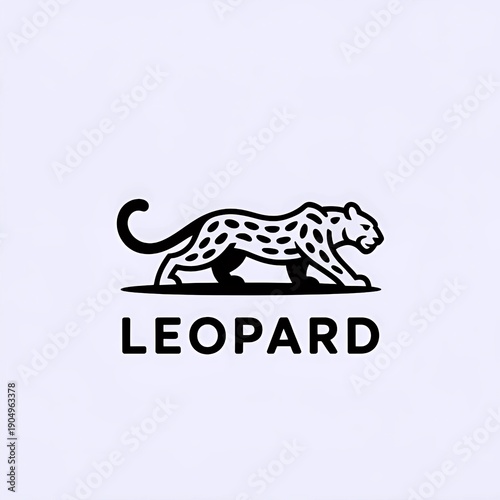 Bold leopard logo illustration symbolizing strength and agility, perfect for branding and design