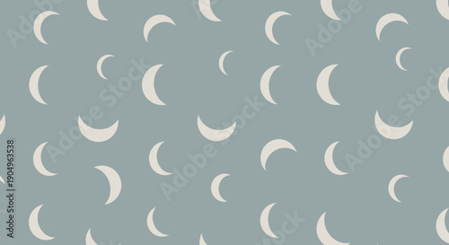 Crescent Moon Pattern on Gray Background.