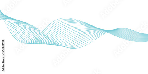 Abstract blue wave vector illustration featuring a digital technology design with wavy gradient lines and a motion curve pattern on a modern business backdrop art wallpaper