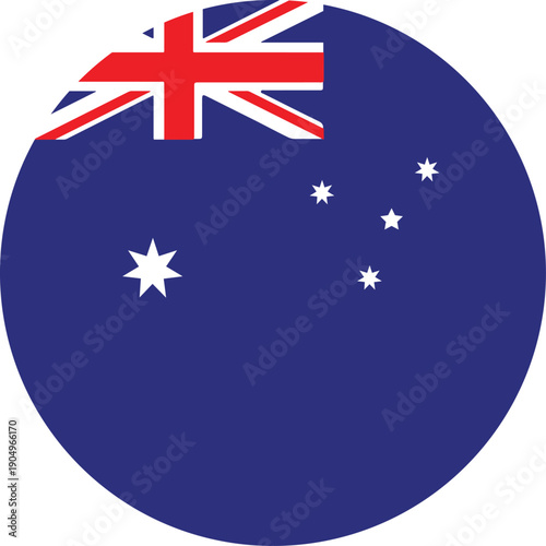 Australia Circle Round Flag Australia Flag Vector