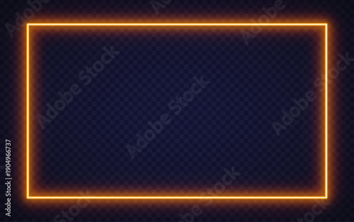 Glowing orange neon rectangle with soft purple shine, ideal for modern digital interfaces or nightlife design.