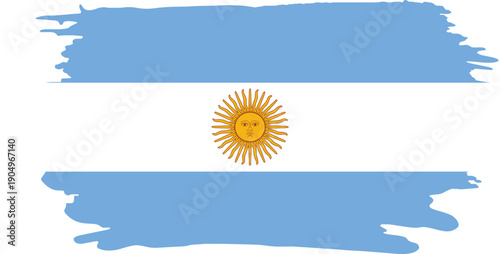Argentina Flag Brush Stroke Argentina Flag Vector