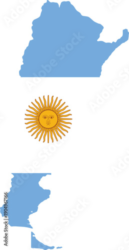 Argentina Map Flag Vector Flag Map of Argentina