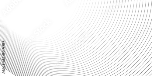 Abstract black and white vector background featuring a 3d geometric design with wave lines and a digital spiral motion ripple texture