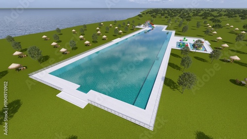 Swimming pool in the park