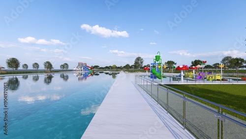 Swimming pool in the park