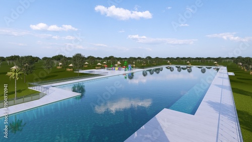 Swimming pool in the park