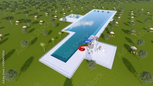 Swimming pool in the park