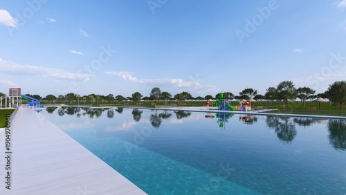 Swimming pool in the park