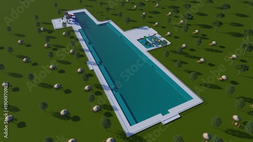 Swimming pool in the park