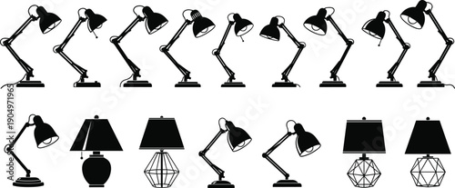 Large Set of Black and White Vector Illustrations of Electric Stand Mixers Hand Mixers and Immersion Blenders for Kitchen Appliance Graphic Design