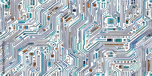 Transparent PNG available
Technology circuit diagram on white background.High tech circuit board connection system.Vector abstract technology