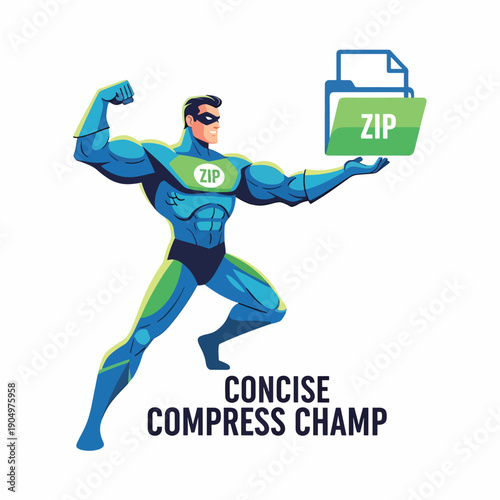 Superhero Compressing Zip File