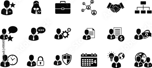 Set of black and white vector icons and silhouettes of kitchen utensils for web and media design illustration