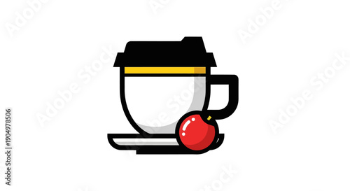 Coffee cup graphic on white background