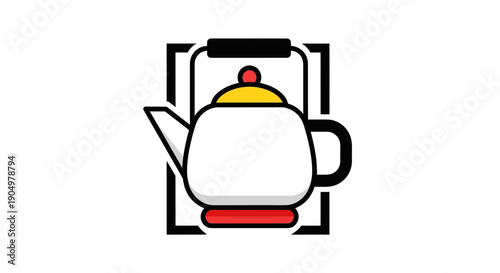 Cartoon teapot illustration isolated on white