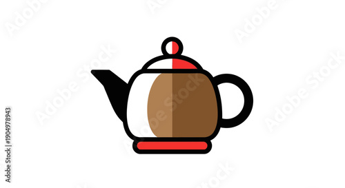 Cartoon teapot illustration on white background
