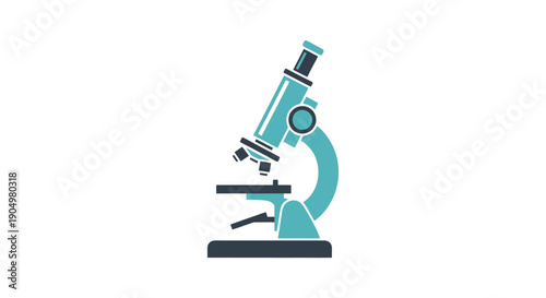 Microscope illustration on white background viewed from the side