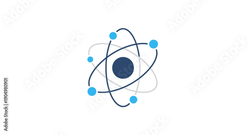 Atomic structure illustration showing nucleus and electrons in orbit