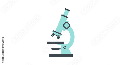 Microscope illustration on white background viewed from side