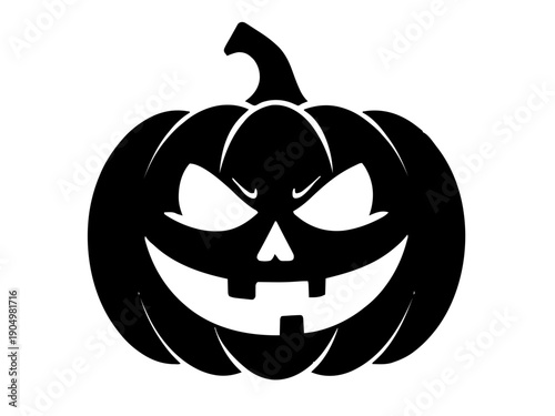 Ein geschnitzter Kürbis mit Gesicht als Halloweenmotiv. Sehr gut geeignet für saisonale Schilder und Deko.KI Generiert