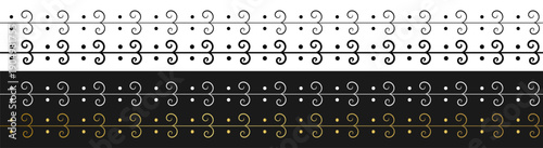 vintage ornamental swirl border decorative seamless line pattern on transparent background