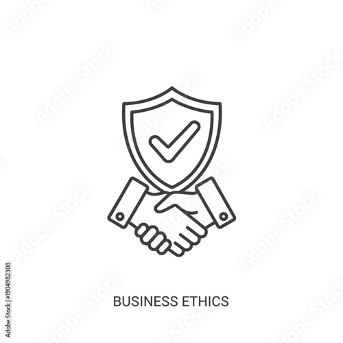 Business Ethics Outline Icon on White Background