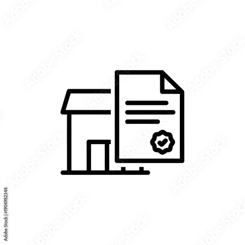 Company Registration Outline Line Icon on White Background