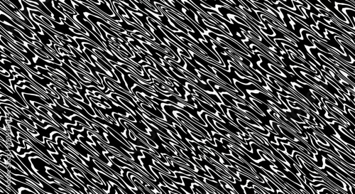 A close-up abstract illustration of diagonal black and white patterns from a tilted viewpoint