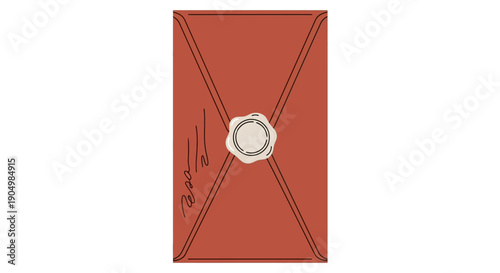 A red envelope with a wax seal, viewed directly, symbolizing secrecy and authenticity in a formal setting