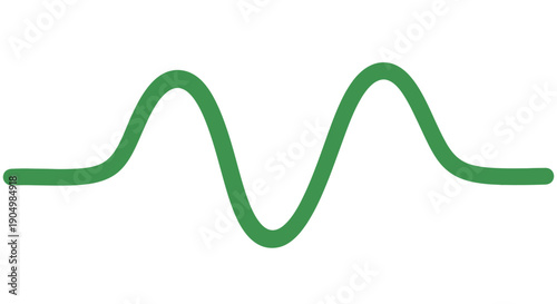 A green wavy line oscillating across the screen in a simple graphic illustration