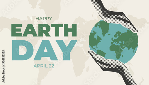 Hands holding a green Earth globe on Earth Day April 22