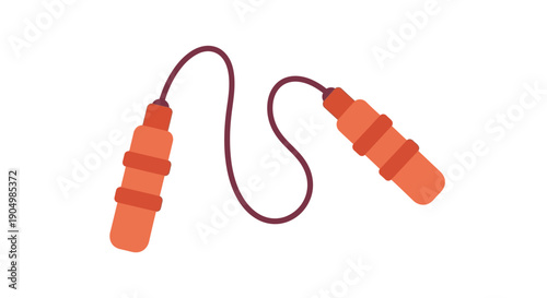 Illustration of orange earplugs with a red cord against a simple background from a straightforward viewpoint