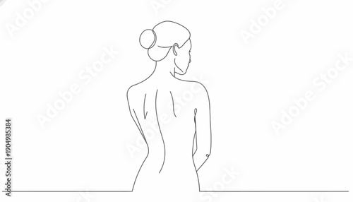 A woman sits alone on a line with her back turned kDBkc style