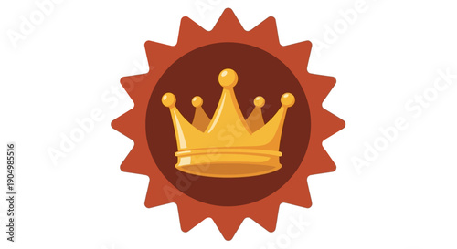 Golden crown icon emblem symbolizing royalty and achievement in a simple graphic representation