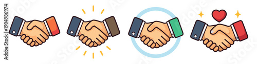 Diverse handshakes symbolizing agreement, partnership, and positive business relationships
