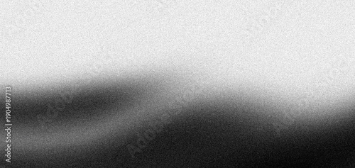 Fotografia Dark and light grey noisy gradient banner background, grainy monochrome black an