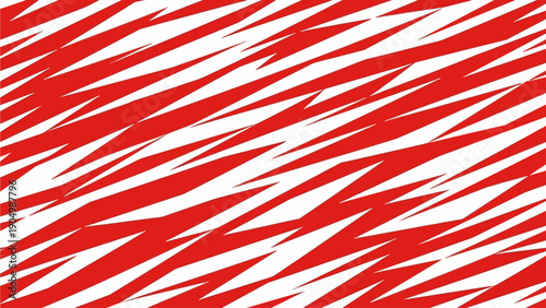 Dynamic red and white abstract pattern viewed from a straight-on perspective showcasing vibrant colors and graphic design elements