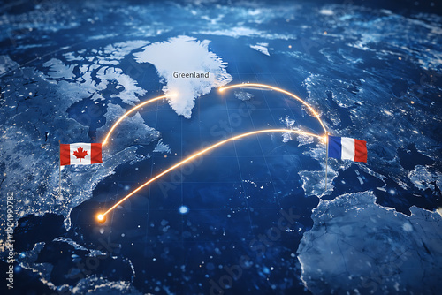 Wallpaper Mural Geopolitical Map Highlighting Greenland Canada and France Arctic Strategy Concept Torontodigital.ca