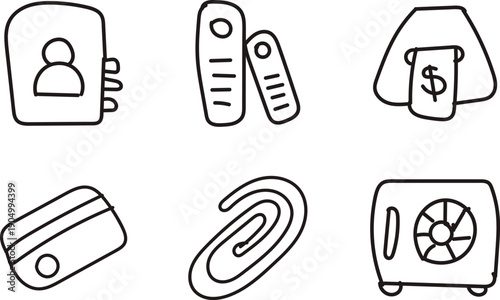 Camping and hiking icon set in doodle style vector illustration files vector