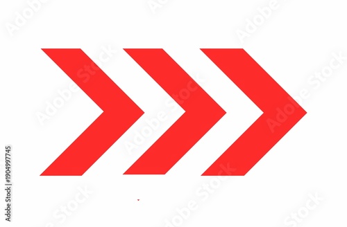 Free Download Red chevron arrows pointing right, direction and progress symbol, abstract fast forward movement icon for business and navigation isolated on white background. - GFXLoad